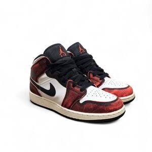 Nike Air Jordan 1 Mid Wear-Away Chicago Basketball Sneakers - Youth Size 6